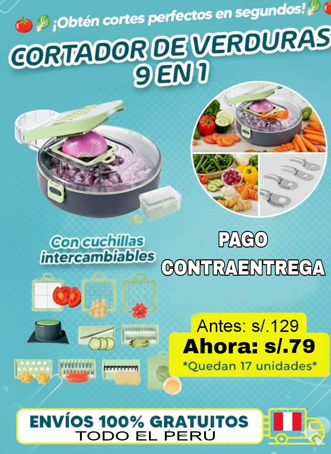 CORTADOR DE VERDURAS 9 EN 1